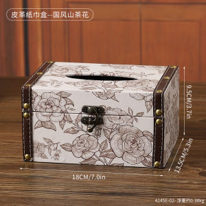 Luxury Leather Tissue Box Bedroom Living Room Dining Table Drawer Tissue Holder Home Creative Toilet Paper Roll Holder