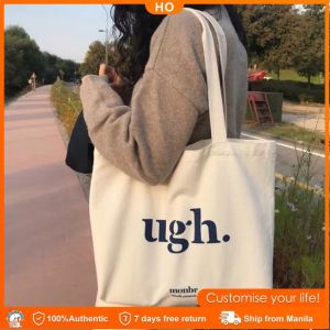 1pc Cute commuting canvas bag Simple Large Canvas Ladies Tote Bag With Zipper Printed Bags For Women