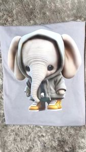 Kaos Pria Model Terkini Trending Motif 3D Bahan katun 24s Bayi Gajah  H066