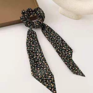 Floral French style Ribbon Hairband Ponytail Scarf Headband Summer New Simple Temperament Headdress Hair Rope Internet Celebrity