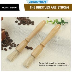 ItemMart Coffee Grinder Cleaning Brush: Wood Handle & Natural Bristles Coffee Tool for Home Kitchen