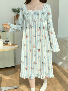 Autumn Winter plus Size Womens Sleep Dress Long Sleeve Fleece Lined Home Clothes Loose Fit Knee Length Warm Nightgown