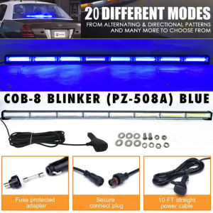 CPA (7581) 46" COB 8 LED 20 Mode Flashing Strobe Modes Emergency Warning Vehicle Strobe Light Bar 288W (BLUE)