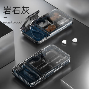 Transparent Medicine Cutter Box Two-In-One Tablet Splitter Home Use Small Size Packaging Medicine Box Clear Pill Organizer