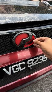 PERODUA MYVI SE1 SE2 LE 2005-2010 Front Rear Steering Night Reflective 3M 3D 2-Tone Red Black Epoxy Logo Emblem Sticker