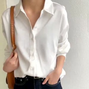 Kemeja Wanita Polos Shakila Twill Formal Korean Style By Azka Collection