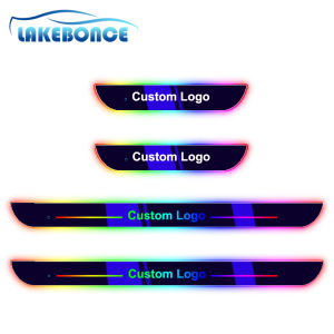 Wireless Car Interior Light LED RGB Door Sill Lamp Distance Sense Switch Welcome Pedal Atmosphere Styling Accessory Custom Logo
