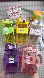 600ml Sanrio Series Square Double Drinking Water Bottle Strap with High Beauty and Large Capacity Accompanying Water Bottle
