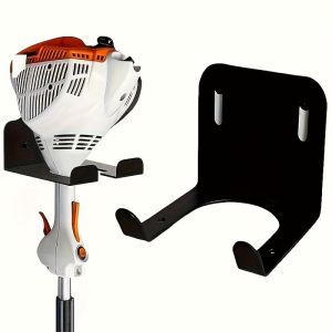 Heavy-duty steel lawn mower wall mount - Easy-to-install garage organizer for lawn mowers and trimmers black metal tool storage