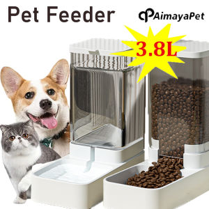 AIMAYAPET 3.8L Automatic Pet Dog Cat Feeder Detachable Large Capacity Dog Cat Water Dispenser Food Feeding Pet Supplies