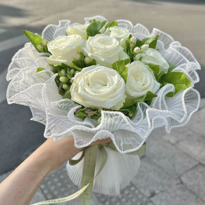 【On Sale】Korean Wave Yarn Flower Bouquet Packaging Mesh Wrapping Paper Material Rose Yarn Mesh