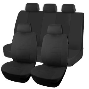 AUTOKING Stitched Design Car Seat Covers Universal Full Set Front Rear Airbag Compatible Auto Interior Protector for Most Car