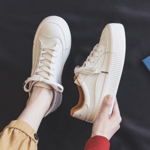 Spring Best Selling Fancy White Shoes Womens Shoes 2024 New Arrival Platform Shoes Platform Leather Niche Style Casual Sports Skate Shoes