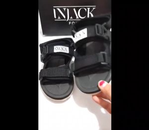 Injack Footwear - Sandal Gunung Outdoor Casual Anak Laki Laki Perempuan Anti Licin Ringan dan Empuk Nura Black White Series