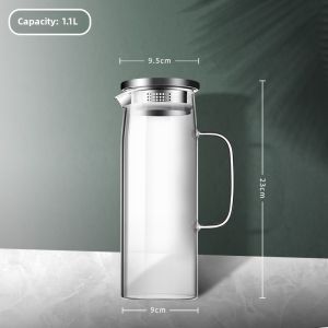 Nordic Style Large Capacity Glass Cold Water Pot Heat Resistant Health Brewing Pot Single Teapot for Home Use High Temperature Resistant