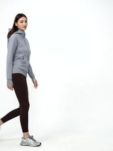 Lulu Hooded Fleece-lined Warm Sports Women Zipper Slim Fit Slimming Yoga Jacket DJ028