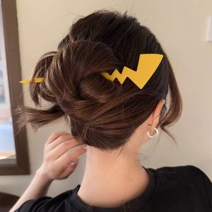 กิ๊บติดผมหางปิกาจูที่ทันสมัยเรียบง่ายสําหรับผู้หญิงสไตล์ญี่ปุ่นและเกาหลีใต้เครื่องประดับผมที่ไม่เทียม