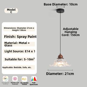 DENGGUANGYE | Retro Vintage Bedside Hanging Light