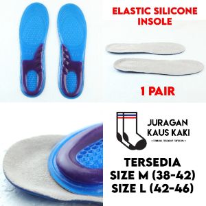 Elastic Silicone Gel Support Shoe Pad Insole Sepatu Empuk