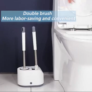 COD Toilet Brush Wall-mounted Multifunction Silicone Bathroom Cleaning Brush 3 in 1 Set With Holder