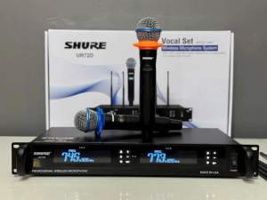Micro karaoke không dây cao cấp Shure UR-72D Mẫu mới 2024 Là dòng micro chuyên cho sự kiện karaoke gia dình dịch vụ karaoke…)