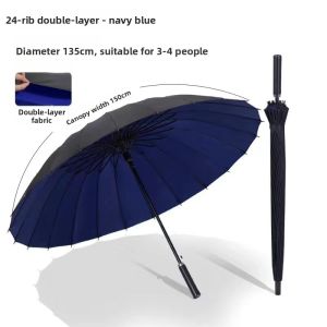 Windproof UV Protection Double Layer Long Handle 24 Ribs Umbrella