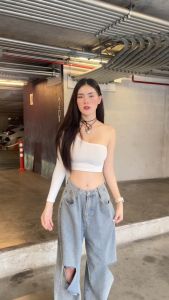 MesubShop เสื้อครอบ ผ้ายืดตามตัว คอมพิวเตอร์ ขนาด ผ้าเรย่อน ทรงรัดรูป รุ่น เบี่ยงไหล่ยาว