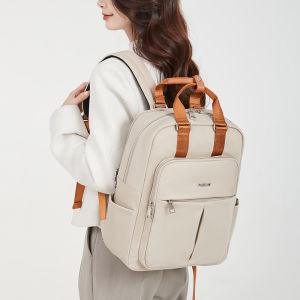 กระเป๋าเป้สะพายหลัง MINGKE กระเป๋าแล็ปท็อป13นิ้ว14นิ้วกระเป๋านักเรียนสำหรับกันน้ำสำหรับผู้หญิงเก๋ไก๋สบายๆ