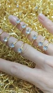 Original 916 Gold Ring Womens Moissanite Six Claw One Carat Engagement Ring A gift for girlfriend 戒指