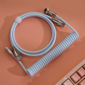 Custom Mechanical Keyboard Magnetic Axis Cable Type-C Woven 8K Data Line Weight Bar Spring Line Retractable USB Cable