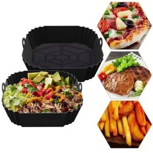 Air Fryer Silicone Liners Air Fryer Silicone Pot Reusable Silicone Air Fryer Liners Food Safe Non Stick Air Fryer Basket Accesso