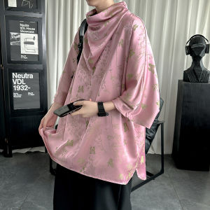 Ice Silk Short Sleeve T-Shirt Mens Summer Unique Design Casual Fashion Half Sleeve Printed Loose Fit Breathable Teenagers Top