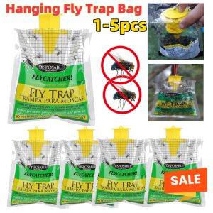1-5PCS Fly Traps Pack Water-Soluble Hanging Catcher Bag Non-Toxic Mosquito Trap Catcher Outdoor Fly Wasp Insect Bug Killer Flies