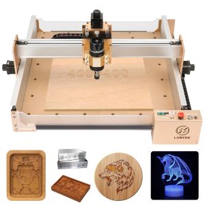 LUNYEE 4040 Pro CNC Router Machine 3 แกนแกะสลัก เครื่อง cnc โลหะ All-Metal CNC เครื่องพร้อมสกรูบอลและฝุ่น X/Y แกน GRBL เหมาะสำหรับการแกะสลักและตัดไม้ โลหะ อลูมิเนียม และอะคริลิก