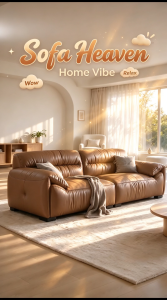 👍Cat Claw Leather Sofa(FREE DELIVERY&INSTALL)Type SF054 210cm Brown Leather Sofa