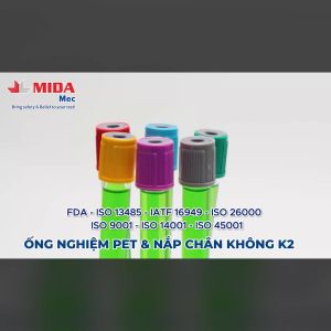 Nắp chân không ống nghiệm MIDAMEC Màu Xanh Lá 250 cái/bao
