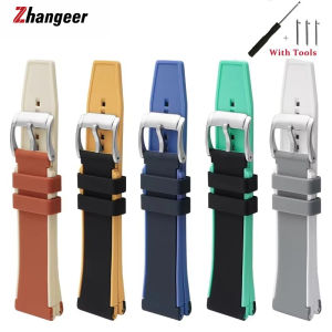Zhangeer 22mm nhanh chóng phát hành Silicone hai màu Dây đeo đồng hồ dây đeo cổ tay không thấm nước khóa cài cao su thay thế dây đồng hồ vòng đeo tay phụ kiện với các công cụ