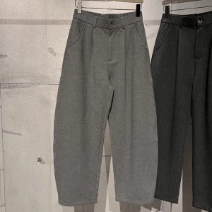 Quần Âu Nam Ống Đứng Dày Mùa Thu Đông Pha Trộn Len Lụa Dáng Rộng Thoải Mái Thường Ngày Quần Âu Nam Dáng Thẳng