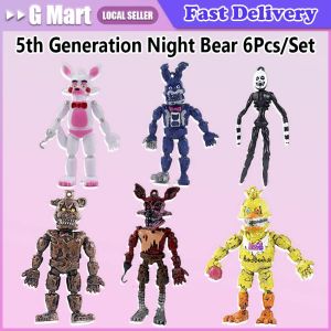 FNAF Action Figure Toys with Light Five Night At Freddy Doll Anime Foxy Bonnie Bear Ribbit Animals PVC Model Toys Kids Gift