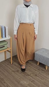 Rok Panjang Wanita Model Lipit Flare Polos A Line Maxi Nyaman Adem Naomi Skirt