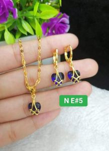10K Birthstone set Ring and Necklace High Quality Lifetime Use Good For Women