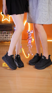 Kingbest "FREE BOX" (Size 39 - 44) Aero Sepatu Hitam Polos Pria Sepatu Sneaker Casual Trainer Shoes 8138