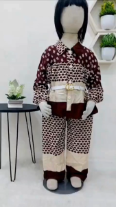 Setelan Alesha Rayon Motif Bunga Anak Perempuan Usia 3-10 Tahun | Setelan Anak Bahan Rayon Premium | Setelan Free Belt - COD