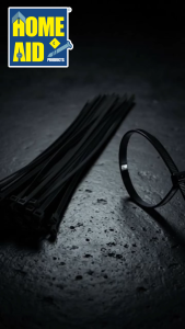 HOMEAID 100pcs Nylon  Cable Ties Black