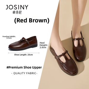 Josiny | Spring New French Style Retro Mary Jane Shoes Shallow Soft Leather