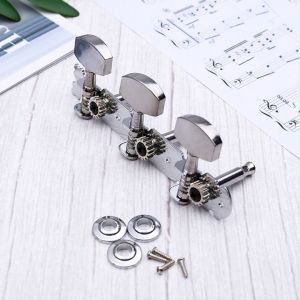 Tuning peg set machine head 3L 3R tuning key peg guitar head silver metal guitar accessories