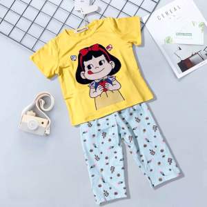 🌷ชุดเซ็ตเด็กป้าย BB Kids แขนสั้น-กางเกงขา4ส่วน ผ้าเกรดพรีเมี่ยม เด้ง นิ่ม ใส่สบาย ชุดเด็กผู้หญิง เสื้อผ้าเด็กผู้หญิง