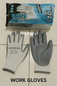 Sarung Tangan Kerja PU Coated Anti Slip OHANVO – Safety Glove Bangunan & Industri 10 Pasang