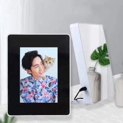 SEHARI JADI jam Cermin mirror kaca magic ajaib frame foto lampu LED hadiah kado gift hampers custom ultah anniversary wisuda wedding kado valentine natal cewek cowok unik mewah aesthetic bentuk bulat love bunga flower
