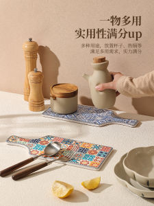 Ceramic Coffee Cup Mat Table Insulation Mat Fancy Retro Breakfast Mat Tea Table Swing High-Looking Tray